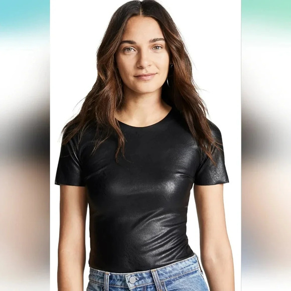 NWT COMMANDO® Faux Leather Tee Bodysuit Size L - Picture 2 of 8